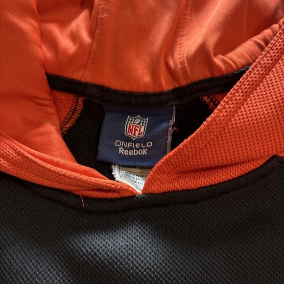 VTG ONFIELD REEBOK CINCINNATI BENGALS FOOTBALL NHL Hooded Sweatshirt SzS - Picture 5 of 12